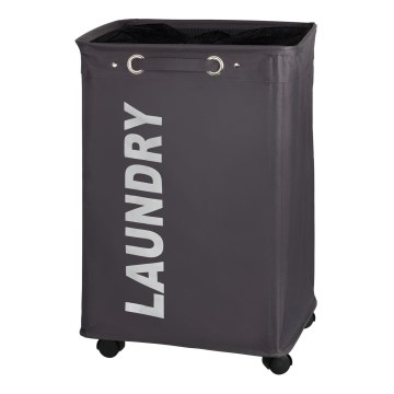 WENKO 3450112100 - Cesto para roupa QUADRO 40x60 cm cinzento/preto