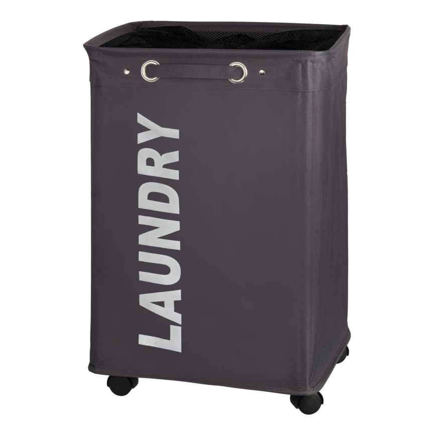 WENKO 3450112100 - Cesto para roupa QUADRO 40x60 cm cinzento/preto