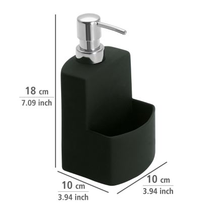 WENKO 3620117800 - Dispensador de sabão FESTIVAL 10x18 cm preto