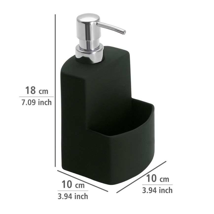 WENKO 3620117800 - Dispensador de sabão FESTIVAL 10x18 cm preto