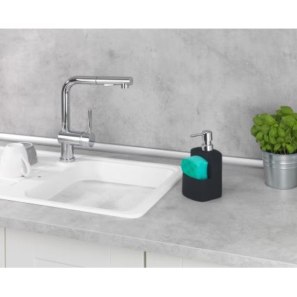 WENKO 3620117800 - Dispensador de sabão FESTIVAL 10x18 cm preto