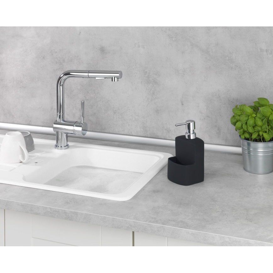 WENKO 3620117800 - Dispensador de sabão FESTIVAL 10x18 cm preto