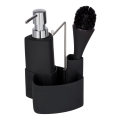 WENKO 3620127800 - Conjunto de limpeza EMPIRE 11x19 cm preto/prateado