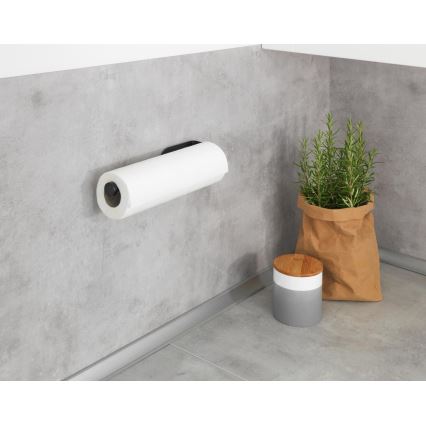 WENKO 53214100 - Suporte para rolo NIO 27,5x7 cm preto