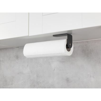 WENKO 53214100 - Suporte para rolo NIO 27,5x7 cm preto