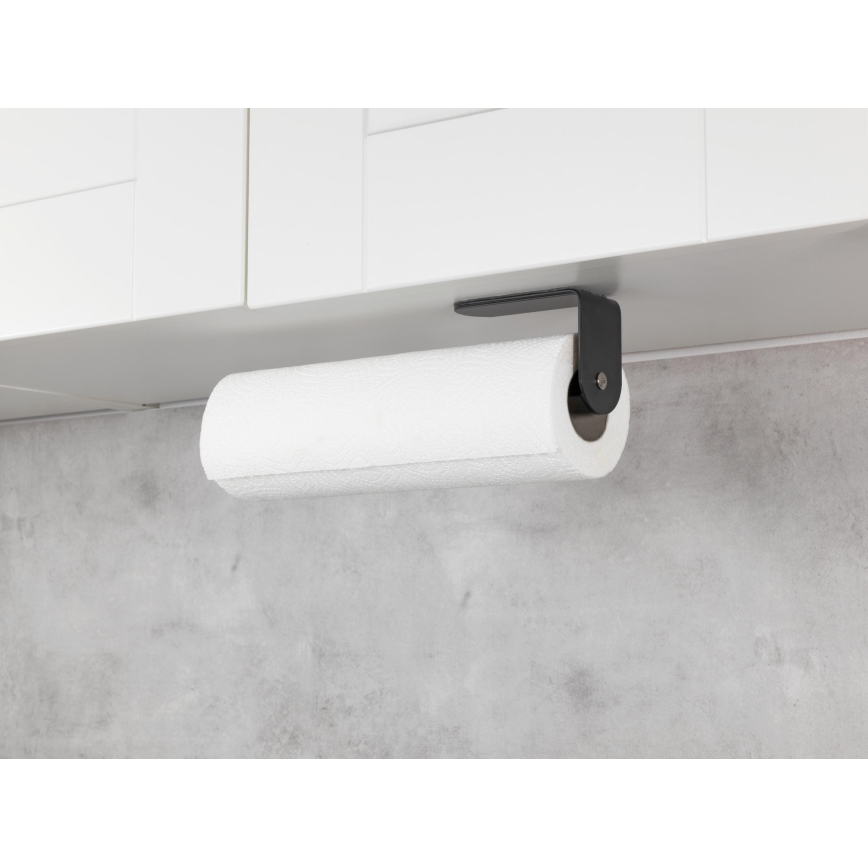 WENKO 53214100 - Suporte para rolo NIO 27,5x7 cm preto