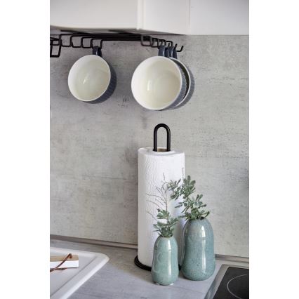 WENKO 53256100 - Suporte para toalhas de cozinha 12,5x32,5 cm, preto