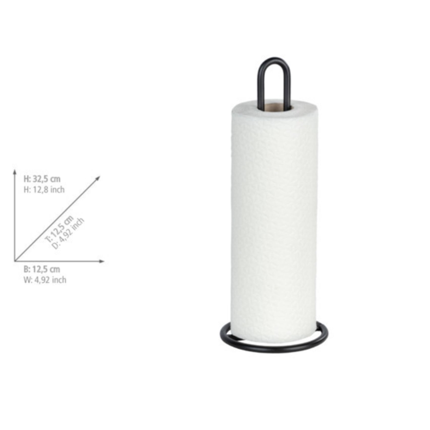 WENKO 53256100 - Suporte para toalhas de cozinha 12,5x32,5 cm, preto