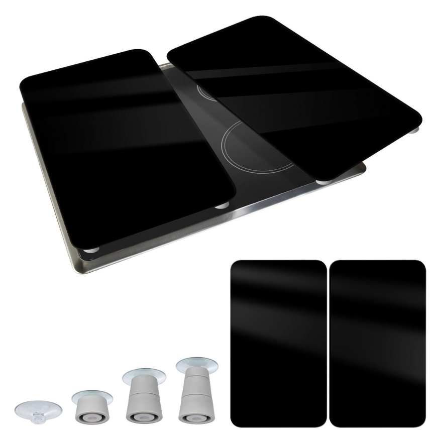 WENKO 53898100 - Placa de cobertura 52x30 cm preta/cinzenta/transparente