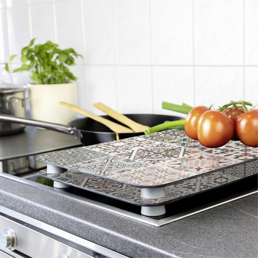 WENKO 53904100 - Tampa para placa de fogão 30x52 cm multicolorida/cinzenta/transparente