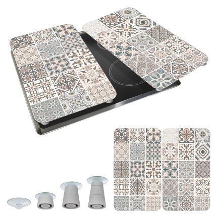 WENKO 53904100 - Tampa para placa de fogão 30x52 cm multicolorida/cinzenta/transparente