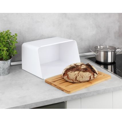 WENKO 54099100 - Caixa para pão KUBO 35x26,5 cm branco/castanho