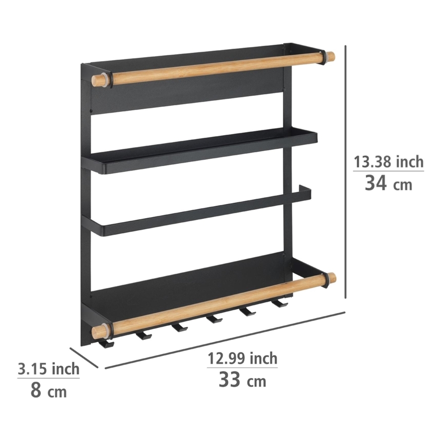 WENKO 54114100 - Organizador MAGNA 33x34 cm preto/castanho