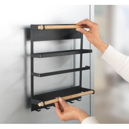 WENKO 54114100 - Organizador MAGNA 33x34 cm preto/castanho