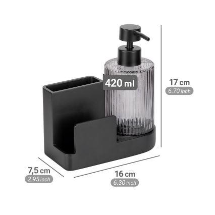 WENKO 54654100 - Organizador PINA 16x17 cm preto