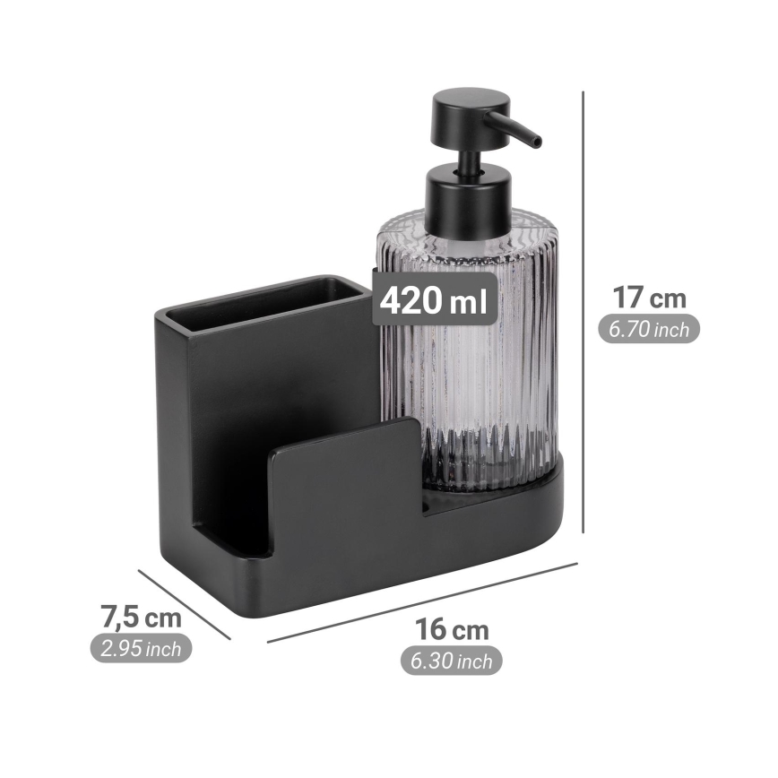 WENKO 54654100 - Organizador PINA 16x17 cm preto