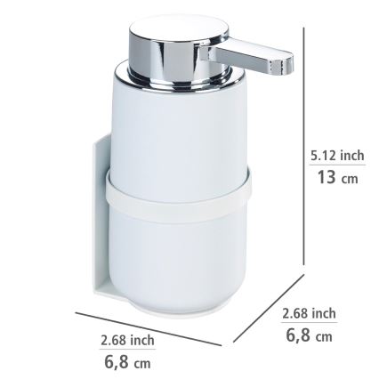 WENKO 54655100 - Dispensador de sabão WOYA 250 ml branco / cromo brilhante