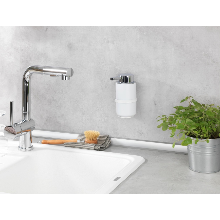 WENKO 54655100 - Dispensador de sabão WOYA 250 ml branco / cromo brilhante