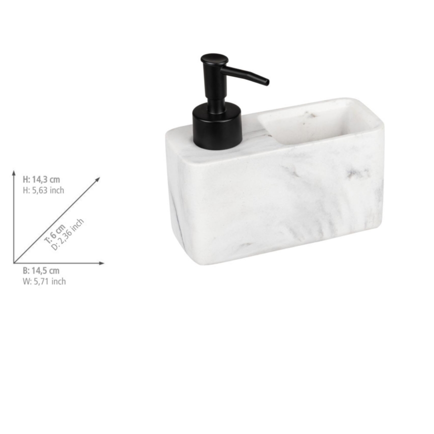 WENKO 54668100 - Dispensador de sabão RESA 14,5x14,3 cm branco/preto