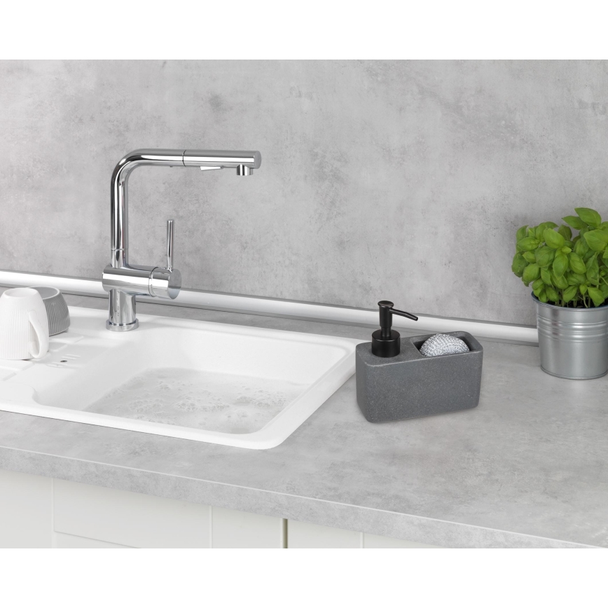 WENKO 54669100 - Dispensador de sabão RESA 14,5x14,3 cm cinzento/preto