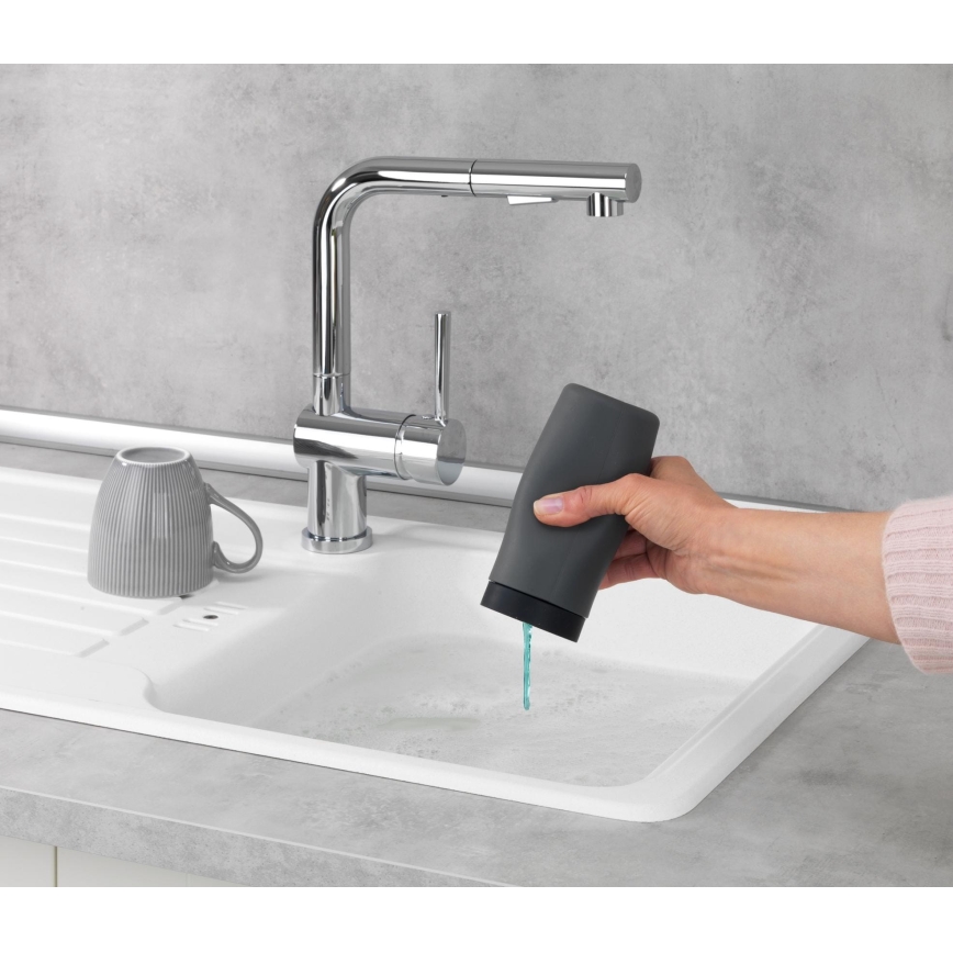 WENKO 54680100 - Dispensador EASY SQUEEZ-E 6x14 cm cinzento/preto