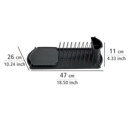 WENKO 54767100 - Escorredor BASIC 47,5 x 26,5 cm, preto