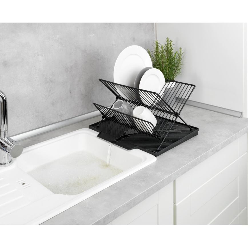 WENKO 54771100 - Escorredor de louça NELIA 34x40 cm preto
