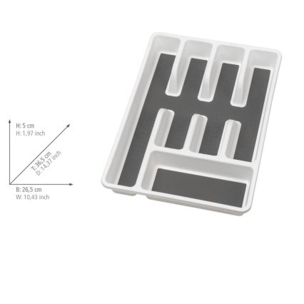 WENKO 54788100 - Organizador de talheres 26,5x36,5 cm branco/cinzento