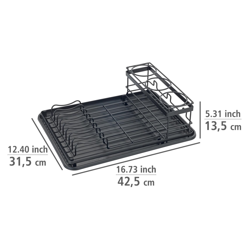 WENKO 54798100 - Escorredor de louça AMY 42,5 x 31,5 cm preto