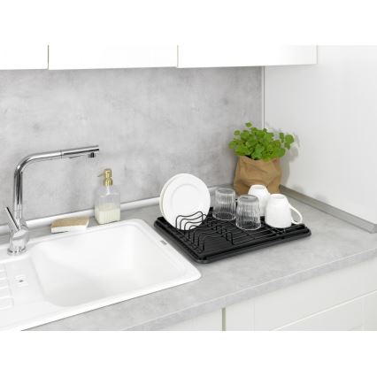 WENKO 54798100 - Escorredor de louça AMY 42,5 x 31,5 cm preto