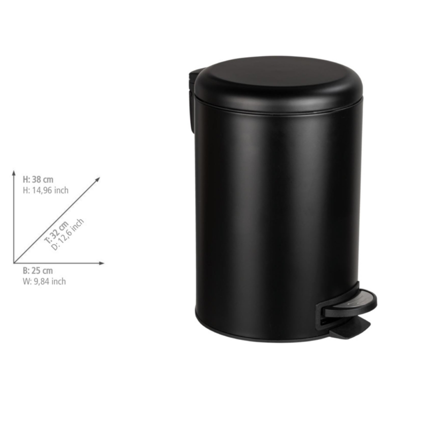 WENKO 54913100 - Cesto do lixo LEMAN 25x38 cm preto