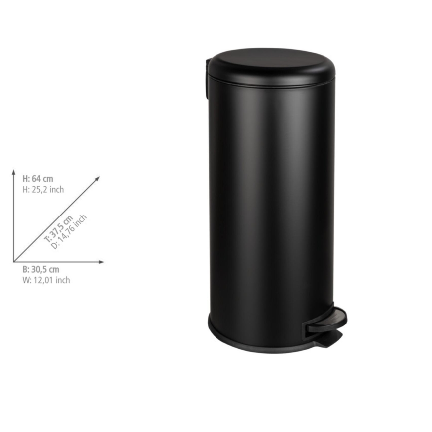 WENKO 54915100 - Cesto LEMAN 30,5 x 64 cm preto