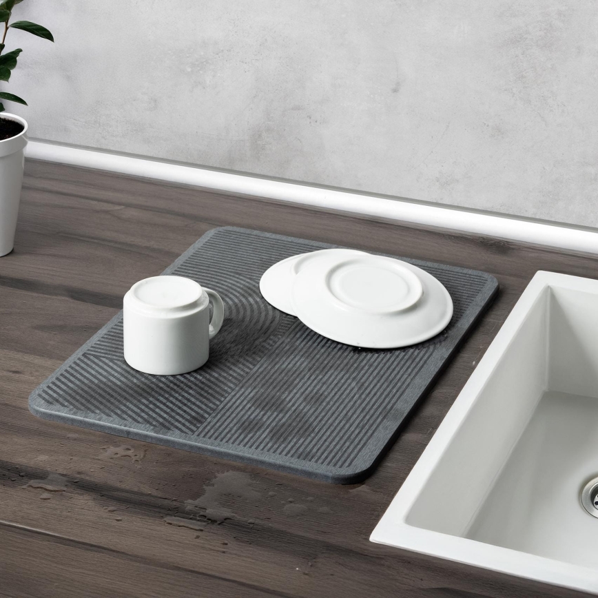 WENKO 54955100 - Tapete de secagem DAMON 40x30 cm diatomita/cinzento