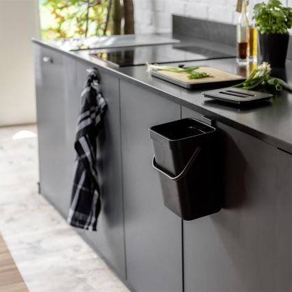 WENKO 55027100 - Caixote do lixo BLACK OUTDOOR KITCHEN 19x24 cm preto/cinza/transparente