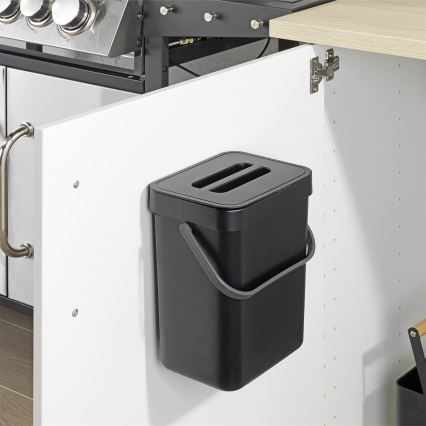 WENKO 55027100 - Caixote do lixo BLACK OUTDOOR KITCHEN 19x24 cm preto/cinza/transparente