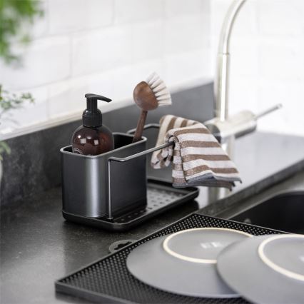 WENKO 55078100 - Organizador BLACK OUTDOOR KITCHEN 21x12 cm inox/preto