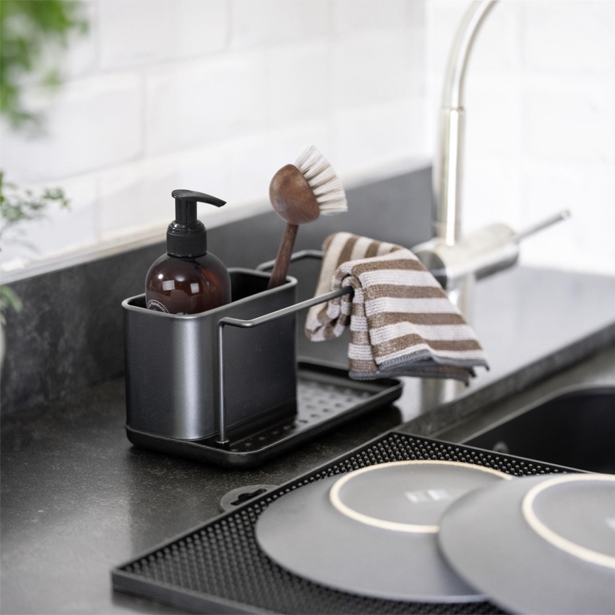 WENKO 55078100 - Organizador BLACK OUTDOOR KITCHEN 21x12 cm inox/preto