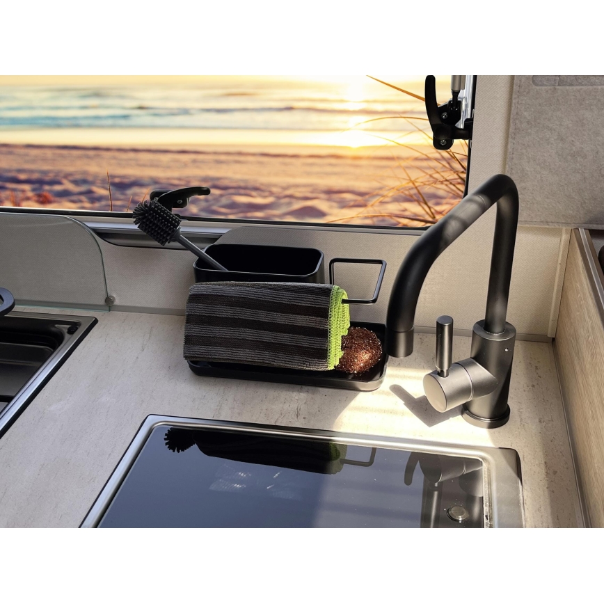 WENKO 55078100 - Organizador BLACK OUTDOOR KITCHEN 21x12 cm inox/preto