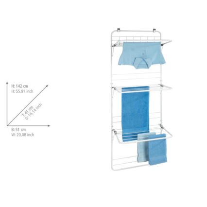 WENKO 63010800 - Estendal de roupa 51x142 cm branco/cinzento