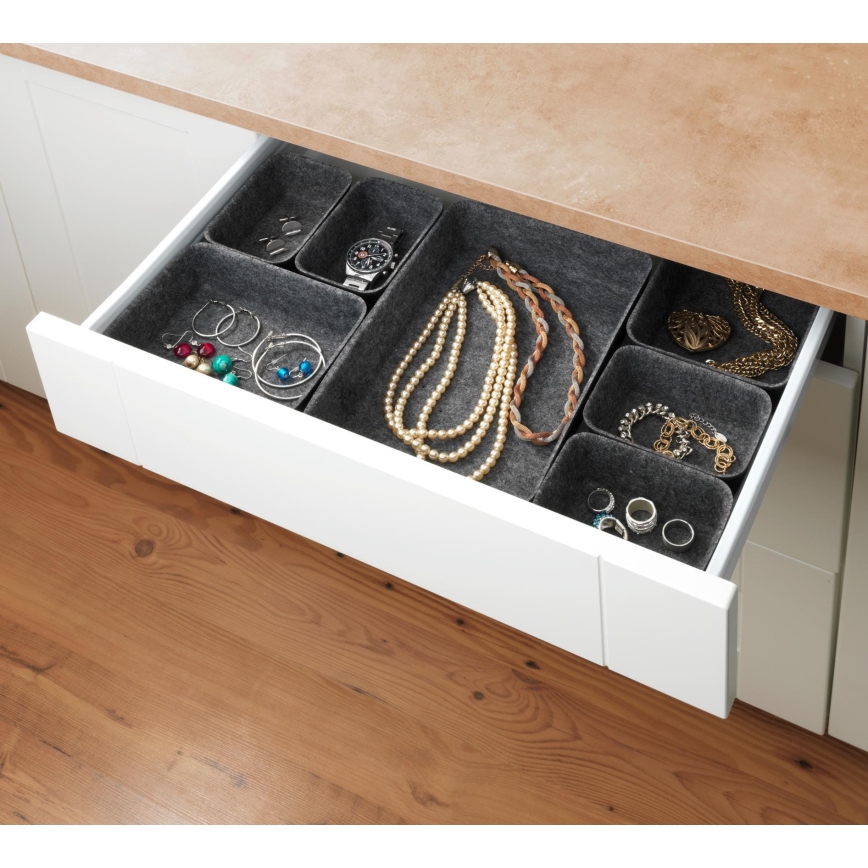 WENKO 64502100 - Organizador de gaveta FELT 28,5x20 cm cinzento