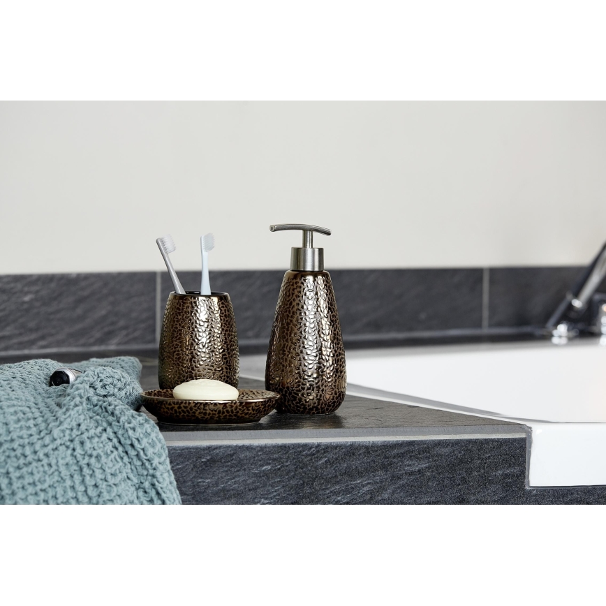 WENKO 69109800 - Conjunto para casa de banho MARRAKESH 12,5x41 cm castanho