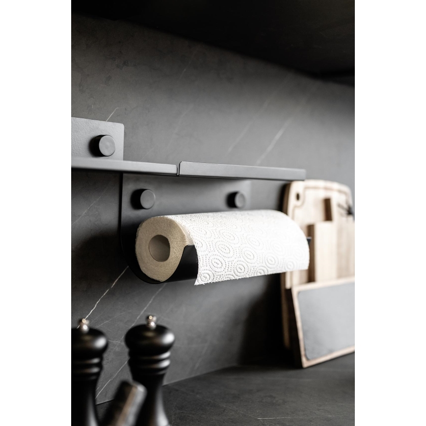 WENKO 71144800 - Suporte para rolo JET 30x15 cm preto