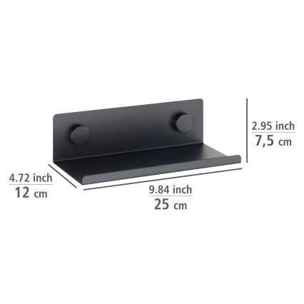 WENKO 71147800 - Prateleira JET 25x7,5 cm preta