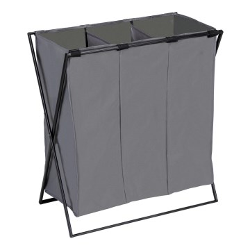 WENKO 71297800 - Cesto para roupa TRIO 69x76 cm cinzento/preto