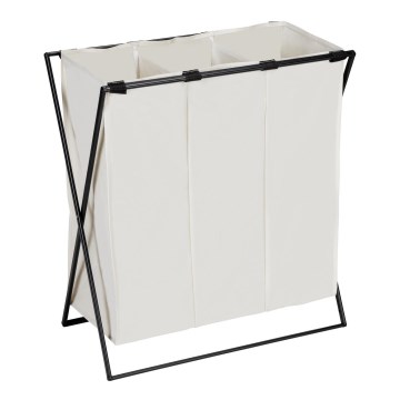 WENKO 71298800 - Cesto para roupa TRIO 69x76 cm creme/preto