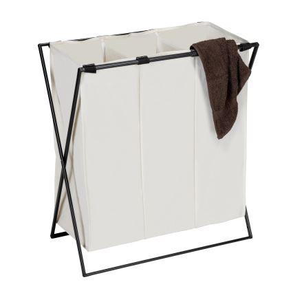 WENKO 71298800 - Cesto para roupa TRIO 69x76 cm creme/preto