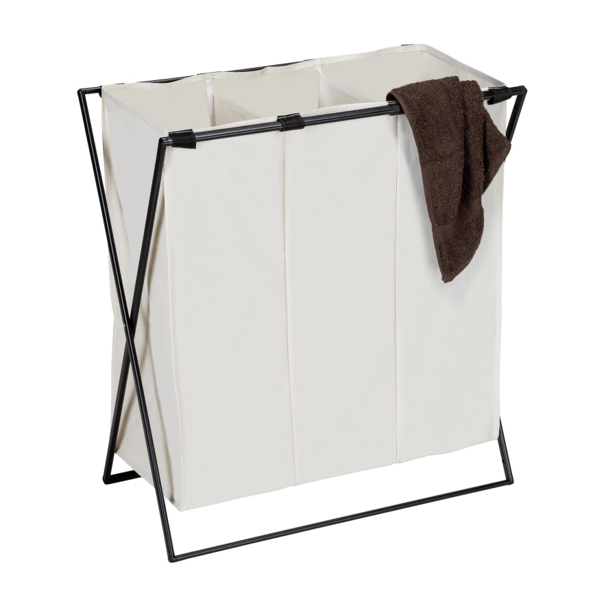 WENKO 71298800 - Cesto para roupa TRIO 69x76 cm creme/preto