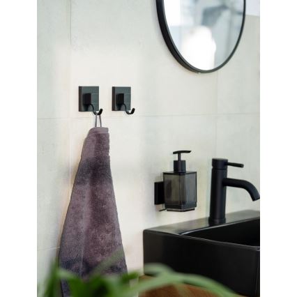 WENKO 71444800 - Dispensador de sabão VACUUM-LOC QUADRO ED 7,5x16 cm preto