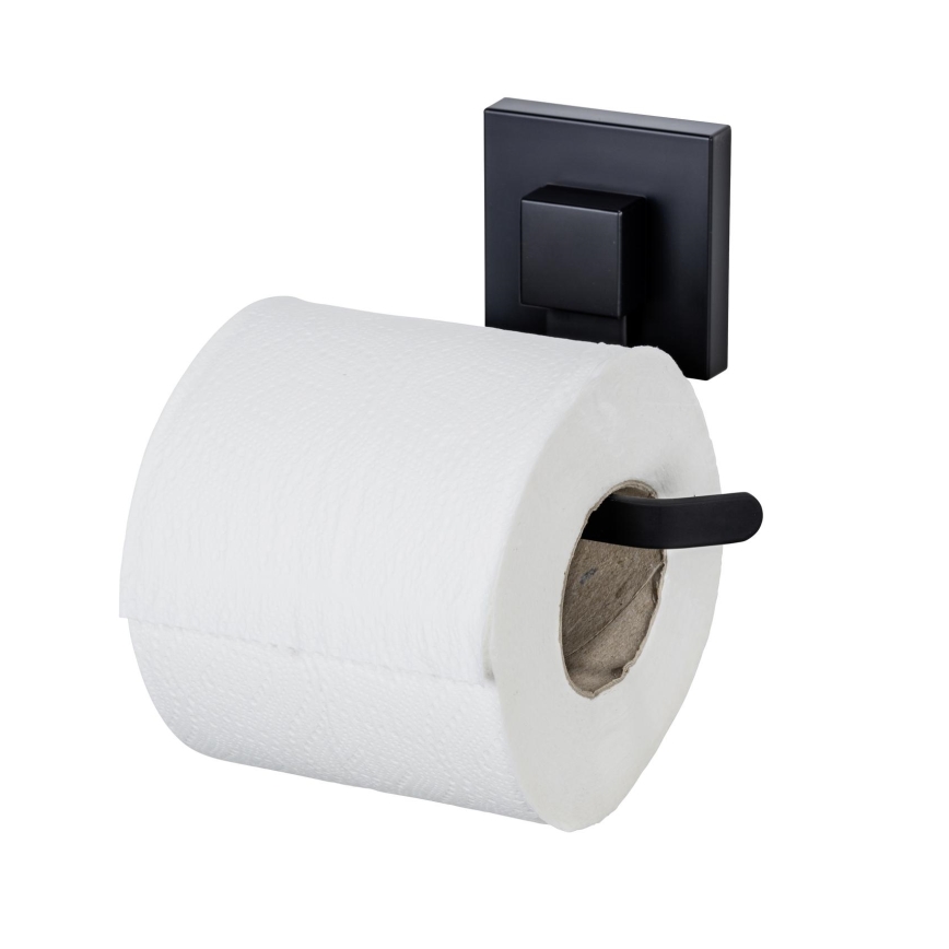 WENKO 71447800 - Suporte para papel higiénico VACUUM-LOC QUADRO ED 14x11 cm preto