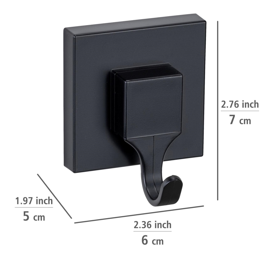 WENKO 71448800 - Gancho VACUUM-LOC QUADRO ED 6x7 cm preto